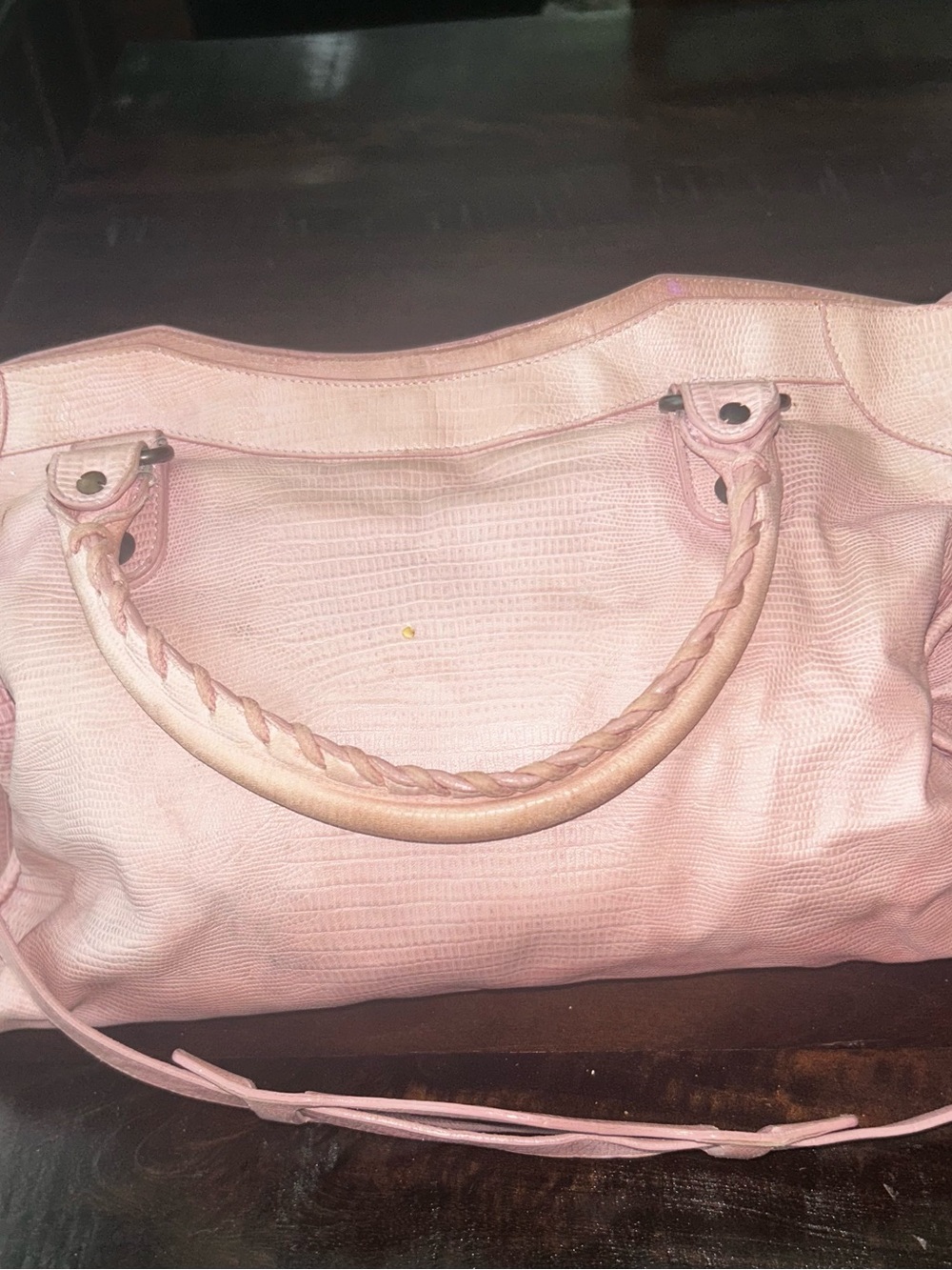 Balenciaga 10th Anniversary City Bag Pink Lizard Embossed Agneau Leather strap - Picture 3 of 10